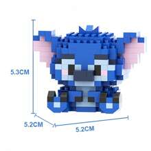 6cm高史迪仔樱花颗粒积木拼装玩具迷你桌面摆件房间装饰动漫卡通卡哇伊节日礼物生日礼物 - 彩色 - 查看 3