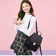 2025 New Arrival Shoulder Bag Waterproof Bag Backpack School Bag Student Shoulder Backpack Nylon Fabric University Lightweight Casual - 黑色 - 查看 3