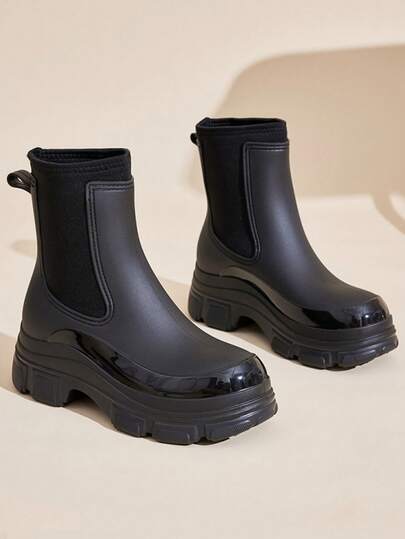 New Women's Rain Boots Waterproof Overshoes Water Shoes Water Boots Ankle Boots, Increased Height, Anti-Slip Soft Bottom Rubber Shoes