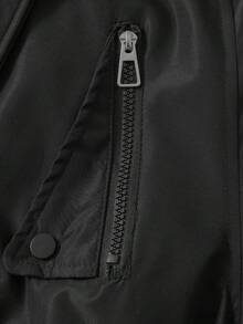 Women's Thicken Thermal Lined Parka Winter Warm Coat Adjustable Waist Rope Hooded Zip-Up Jacket With 2 Pockets 2 Fake Pockets,Skiing - Black - View 4