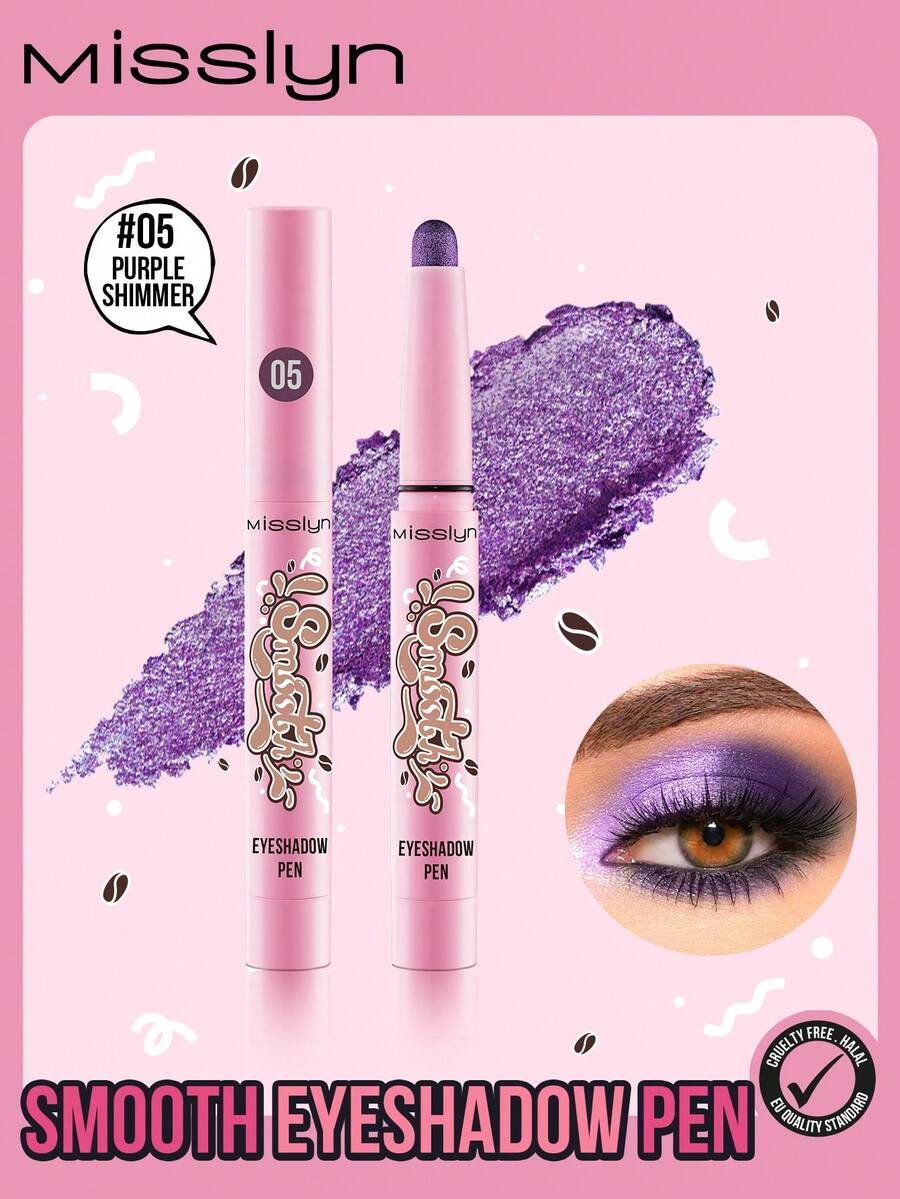 MISSLYN Smooth Eye Shadow Pencil, Eye Shadow Pencil, Eye Shadow Pencil, Highlighter Eye Shadow Pencil, Colored Eye Shadow Pencil, Shimmery Eye Shadow Stick, Waterproof Highlighter Eye Shadow Pencil, Colorful Eye Makeup - #5 Purple Shimmer - 查看 1