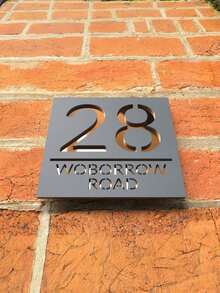 个性化亚克力门牌号 - 3D 镂空黑金定制地址牌，适用于住宅、公寓、商店 | 现代字体，防风雨，双面胶带易于安装 | 提升外观吸引力 - 黑與白 - 查看 5