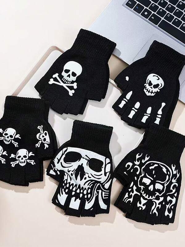 1 Stück Halloween Performance Skelett Handschuhe, unisex Ballhandschuhe