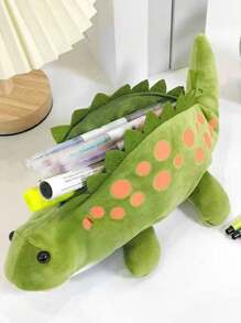 1pc Creative Cute Plush Dinosaur Stationery Pencil Storage Bag, School Supplies, Back To School