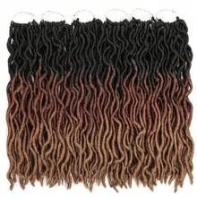 18/24 Inch Goddess Faux Locs Crochet Hair 1/6 Packs/Lot Soft Locs Wavy Crochet Braids Dreadlocks 3 Tone Curly Wavy Twist Braiding Hair Extensions African Roots Braid - Multicolor - View 9