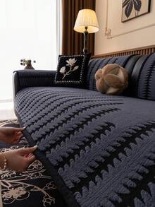 1 Stück einfache & modische weiche Samt Sofakissenbezug, eleganter luxuriöser europäischer Stil Sofa Sitzschutz, rutschfest, staubdicht, kratzfest, geeignet für Wohnzimmer, Schlafzimmer, Büro, Club, Party, 1-4 Sitzer Sofa, L-förmiges Sofa, Herbst/Winter