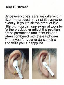 1/2/3 Pairs Transparent Ear Hooks, Compatible TPU Anti-Lost Earphone Ear Clips, Compatible With 1/2/3 Earphone Ear Tips/Hooks - Clear - View 7