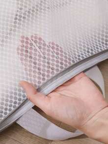 带手柄和蜂窝网的白色洗衣袋，大容量网状洗衣袋，加厚洗衣机袋，悬挂式网状洗衣篮，内衣洗衣篮，多功能衣物收纳网袋，可重复使用的烘干袋，宿舍必备衣物整理器，衣柜整理和收纳卧室 - 彩色 - 查看 10