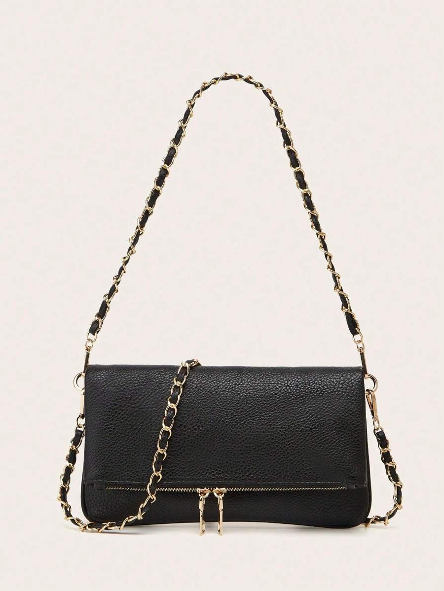 Fashionable High-Quality Women's Underarm Chain Mini Square Handbag, Shoulder And Crossbody Bag - Women's Handbag, Court Bag, Women's Shoulder Bag, Beach Bag, Women's Summer Handbags, Vacation - Saint Barth Borsa - 黑色 - 查看 1