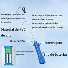 Chicharra Eléctrica Arreadora Recargable Ganadera De 108cm Azul Acero herramienta ganadería potente y duradera - Azul - Ver 5