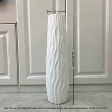 大型落地花瓶，简约水培塑料陶瓷质感，白/黑，欧式家居干花装饰，客厅装饰，大型复古几何塑料花瓶 - 耐用，多色，复古风格桌面装饰 | 经典圆柱形花瓶，无需电池，落地花瓶 | 复古装饰 | 耐用塑料花瓶 - 大花瓶/小花瓶 - 查看 15