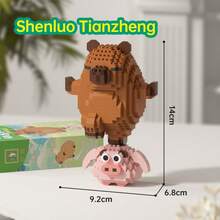 1 可爱水豚成人 14+ 积木，400+ 块，生日礼物，DIY 动物系列积木，桌面装饰，减压，缓解压力，家居收藏装饰，组装玩偶，办公桌面摆件，节日礼物，父亲节礼物，结婚礼物，婚礼装饰，毕业礼物 - 彩色 - 查看 12