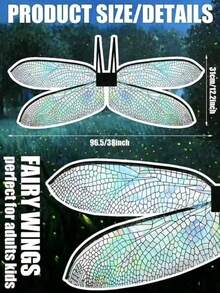 1pc Adult Forest Fairy Dragonfly Festival Party Costume Wings - Multicolor - View 9