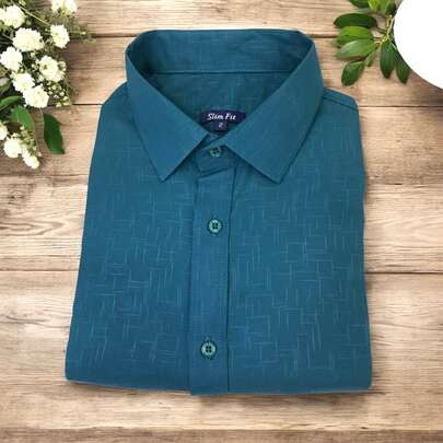 DOZE GOLDEN Camisa Social Masculina menos Amassada Slim Fit Importado ESTAMPA SOMBRA