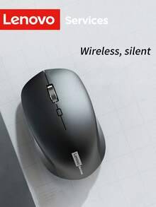 Lenovo 2.4G 无线鼠标，商务办公静音鼠标，亲肤纹理，人体工程学设计，商务和家庭办公鼠标，兼容多种平台，1.5V 电池供电（不含电池） - 白色 - 查看 2