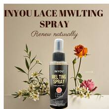 Spray de derretimiento de encaje INYOU para pelucas sin pegamento, spray de derretimiento de adhesivo de encaje, spray de pegamento para pelucas, spray de derretimiento de encaje frontal para pelucas sin pegamento, spray de pegamento, spray de derretimiento de encaje, spray de derretimiento de filtro de encaje y un peine