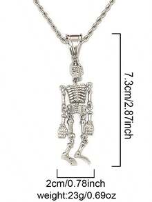 DUBSS 男士骷髅项链吊坠，爪镶镀金嘻哈饰品 - 骷髏 - 查看 2