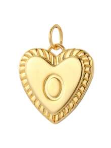 Magic Fish 1 件金色铜镀心形和字母吊坠项链