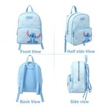 Miniso Disney Stitch Backpack, Casual Travel Knapsack For Student With Adjustable Straps, Lightweight And Spacious, Cartoon Design For School Season & Daily Use - Blue - View 7