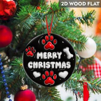 1/9 pièce Décorations de Noël en forme de pattes et d'os de chien - Décorations de Noël en bois pour sapin de Noël, fêtes de Noël - Style classique, décorations de Noël à suspendre, décorations de Thanksgiving, du Nouvel An, cadeaux pour la famille, les amis, cadeaux de Noël