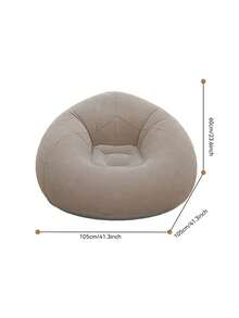 LIPETY Inflatable Flocked Spherical Sofa, Inflatable Lounger With Air Pump, Bean Bag For Adults, Foldable, Portable Inflatable Armchair For Cinema, Outdoor, Bedroom, Reading, Camping (Coffee) - 咖啡色 - 查看 10