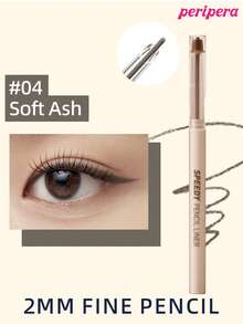 Peripera K-Beauty Effective Eyeliner Pencil, Gel-Like Eyeliner Pencil, 2mm Fine Tip, High Pigmentation, Rich Color, Smooth Texture, Long-Lasting, Matte Finish, Waterproof, Sweat-Proof, Suitable For Daily And Korean Makeup - #04 Soft Ash - View 1