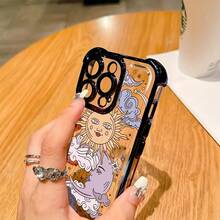 Funda de Teléfono Luna y Sol para 17 16 15 14 13 12 11 Pro X XR XSMAX 8 Plus, a prueba de golpes, transparente, suave, cubierta trasera - Colores mixtos - Ver 4