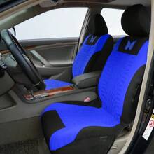 9件套汽车座椅套，蝴蝶图案，蓝色涤纶材质，兼容安全气囊，通用型，适用于卡车、轿车、SUV、面包车等，汽车内饰装饰配件，汽车座椅套全套，汽车配件