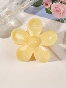 1 件 ABS 材质波西米亚风格大理石纹理芥末黄花朵 5 瓣花形发夹，海滩/度假发饰花形发夹秋季配饰秋冬度假装女士 - 彩色 - 查看 2