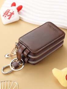 1pc Portable Fashionable Pu Car Key Bag,Mini Wallet,Large Capacity Key Case Double Layer Waist Hanging Universal Zipper Key Bag With Key Ring And Key Chain Bag Christmas Gifts,Teacher's Day,Valentine's Day,Birthday,Christmas,And Any Special Occasion - Multicolor - View 22