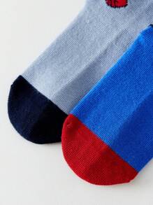 Marvel 5双儿童蜘蛛侠主题袜子，包含女童及膝袜和男童透气防滑卡通袜，以及居家运动儿童防滑地板袜