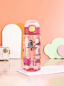 1pc500ml儿童可爱卡通吸管杯便携学校户外运动水壶便携吸管杯学生返校用
