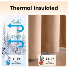 2 Panels Blackout Curtains Solid Soft Grommet Mustard Yellow Thermal Insulated Soundproof Room Darkening Curtains/Drapes/Panels Fall Living Room Bedroom 52 X 90 Inch - 淺褐色的 - 查看 5