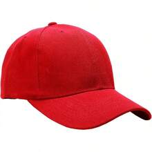 Bulk Lot 12-Pack Adjustable Size Plain Blank Solid Color Baseball Caps - Red - View 3