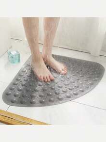 Thảm tắm cong lớn màu trắng 54x54cm/21x21 inch, thảm phòng tắm, thảm phòng tắm hình quạt có thể giặt máy, thảm tắm chống trượt có giác hút, rất tốt cho người già, có lỗ thoát nước, dùng để đảm bảo an toàn và trang trí bồn tắm, trang trí nhà bếp. - Nhiều màu - Xem 13