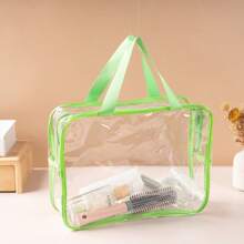 1pc Extra Large/Large Reusable Transparent PVC Diaper Storage Bag, Waterproof Zipper Bag For Diapers, Toys, Building Blocks, Puzzles, Children's Books, Cloth Diapers And Other Items (9 Colors, No Stickers)