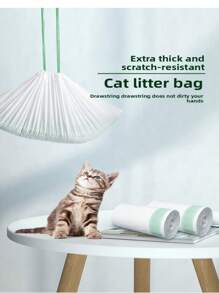 3 rolki/5 rolek w opakowaniu, grube worki na żwirek dla kotów, odpowiednie do automatycznej kuwety dla kotów, z uchwytami i ściągaczem, worki na odchody zwierząt; grube worki na żwirek dla kotów, worki na odchody zwierząt do żwirku dla kotów, artykuły dla zwierząt