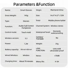 SIMSONLAB 1 Stück Neue Intelligente Drahtlose Brille, Tragbare Technologie mit Touchpad-Steuerung, Hi-Fi Ton, Eingebautes Mikrofon, USB aufladbar, Kabellose Konnektivität für Musik, Blaulichtfilter-Dekorationsbrille, Anrufe & Outdoor-Aktivitäten - Perfektes Geschenk für Frauen & Männer