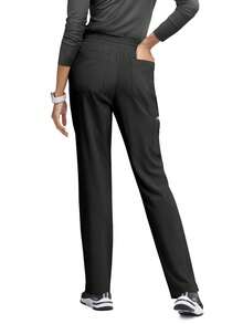 cimmuovere Women's Solid Color Casual Pants With Multiple Pockets, Side Slit, Contrast Color Waistband, Suitable For Scrubs, Nurse Uniforms, Workwear, Dentist, Healthcare, Pet Hospital, Laboratory Spring Black - Black - View 7