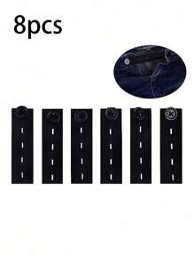 1pc/2pcs/4pcs Instant Adjustable Seamless Black Waist Belt Loop Extender For Jeans & Pants - Effortless Size Adjustment, Comfortable Fit, Easy Installation, Suitable For Men & Women Of All Sizes