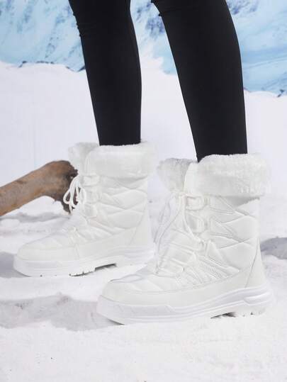 女士冬季户外雪地靴，防滑厚中筒保暖雪地靴