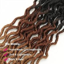18/24 Inch Goddess Faux Locs Crochet Hair 1/6 Packs/Lot Soft Locs Wavy Crochet Braids Dreadlocks 3 Tone Curly Wavy Twist Braiding Hair Extensions African Roots Braid - Multicolor - View 8