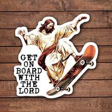 1/2/5 件这款不含麸质吗？耶稣最后的晚餐乙烯基贴纸 | 适用于笔记本电脑、汽车和水瓶的搞笑讽刺模切贴纸 | 情感支持和心理健康意识贴花 | 送给老师和爱书人的好礼物 - 彩色 - 查看 2