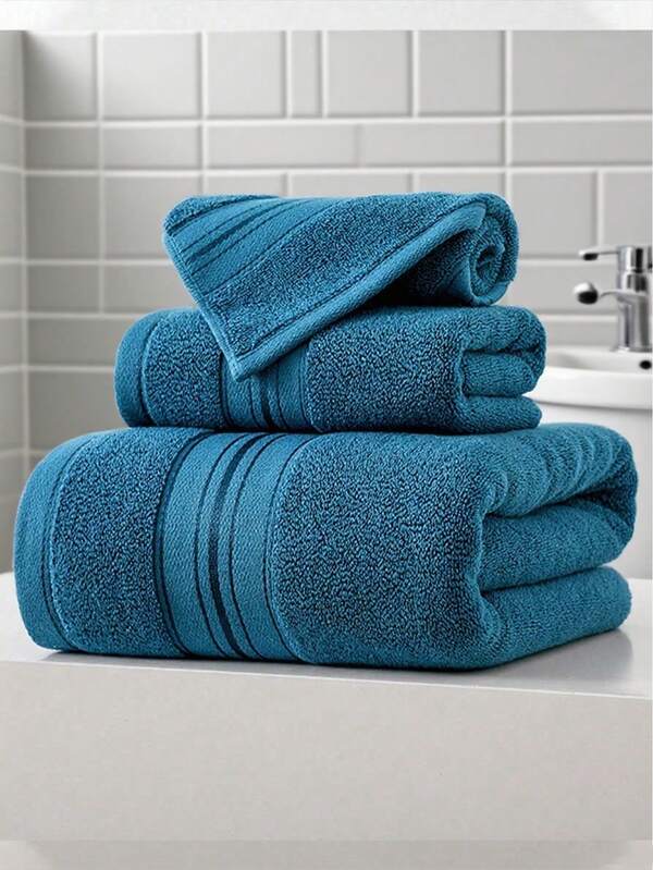 1 pieza/2 piezas Toalla de algodón de unicolor simple, toalla de baño súper suave y de secado rápido, toalla de sauna que no suelta pelusa, alta absorbencia, liviana y compacta, toalla de invitados, accesorio de baño de alta calidad, mejor regalo para tu pareja. Tamaño de la toalla: 34*75cm, Tamaño de la toalla de baño: 70*140cm