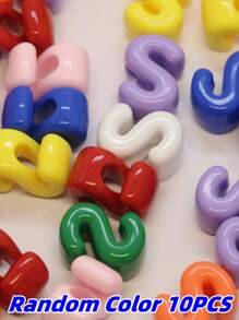 26 件时尚新款亚克力大孔英文字母珠子，适用于 DIY 手机挂绳、鞋饰、手工珠宝、节日礼物 - 亞克力大孔A---Z英文字母直孔串珠 - 查看 27