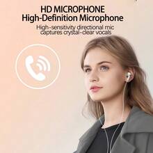 HP 1127 In-Ear Headphones, Dual Version Interface For Free Choice, Metal Cavity, High-Fidelity Sound Quality, One-Button Remote Control, Plug And Play With Mobile Phone/Notebook, White Type-C - White Type-c - View 5