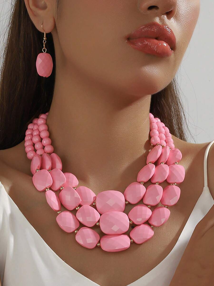 1 Set de joyas hechas a mano con estilo bohemio - Disponible en varios colores, diseño multifuncional y multicapa, adecuado para todas las estaciones, excelente para regalos y uso diario - conjunto de joyas - Ver 1