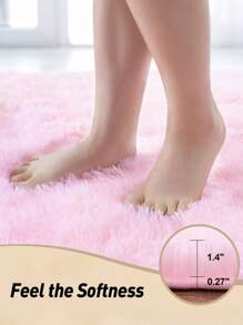 4 英尺 X 6 英尺柔软毛茸茸地毯，可洗地毯垫，适用于客厅、卧室、宿舍、大学、公寓，粉色地毯装饰，适合男孩和女孩的房间