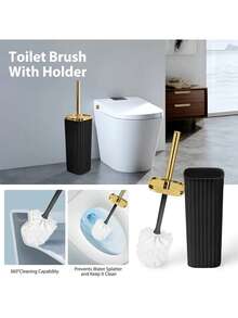 Juego de 6 piezas para baño, accesorios de baño de hotel, papelera, portacepillos de dientes, botellas dispensadoras, jabonera, cepillo de baño, soporte para vara de limpieza, decoración de baño para el hogar, decoración de otoño, de vuelta a la escuela