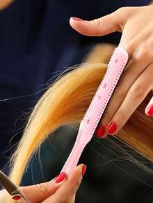 Double-Sided Trimming Comb, Professional Trimmer Razor Double-Blade Scissors Hair Thinning Comb Fine Hairstyle Cutting Tool Blade Haircutting Comb Tool Double-Edge Razor - Multifunctional Hair Clipper, Suitable For All Hair Types, Can Trim, Thin And Cut Bangs, Perfect For Beauty Grooming And Gift-Giving, Hair Styling Set, Hair Styling Tools, Hair Accessories, Hair Styling Tools,Travel,Birthday - Multicolor - View 2